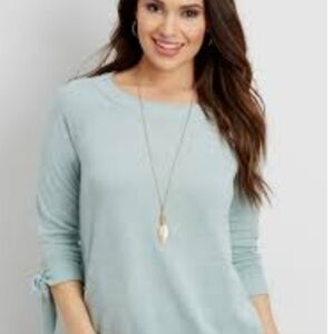 Maurices Mint Green Tie-Cuff Sweatshirt 
